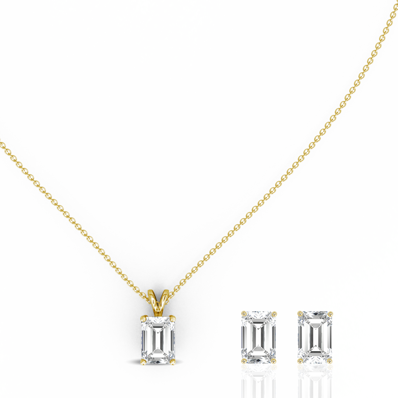 2.00ct Emerald Lab-Grown Diamond Pendant set