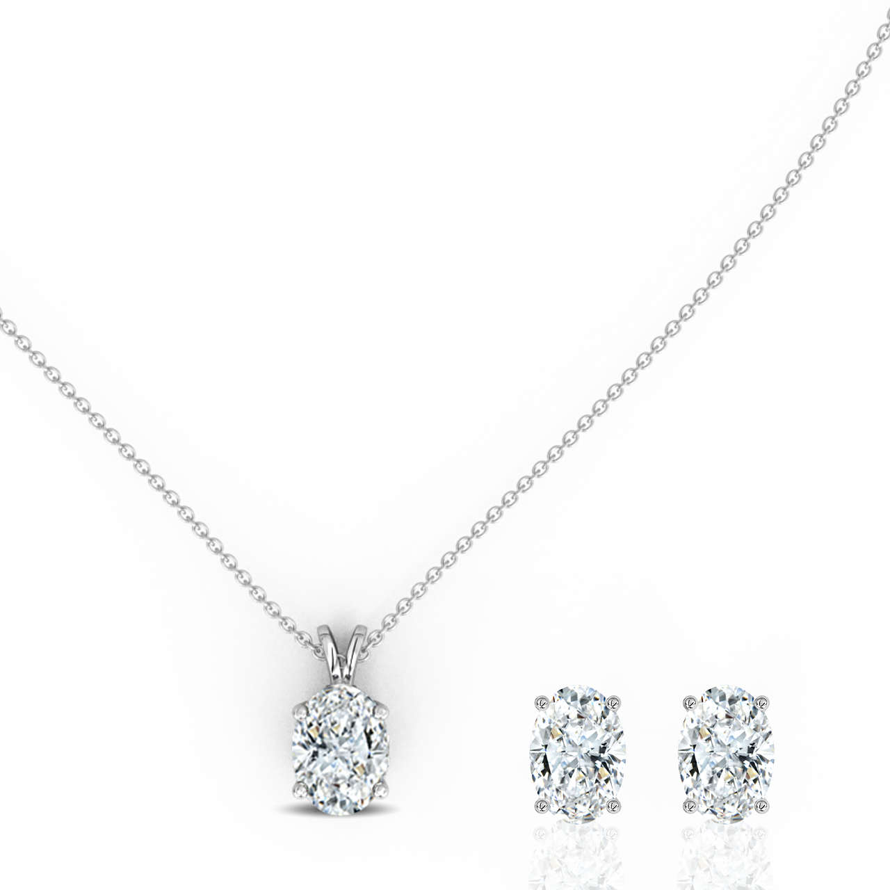 2.00ct Oval Natural Diamond Pendant set