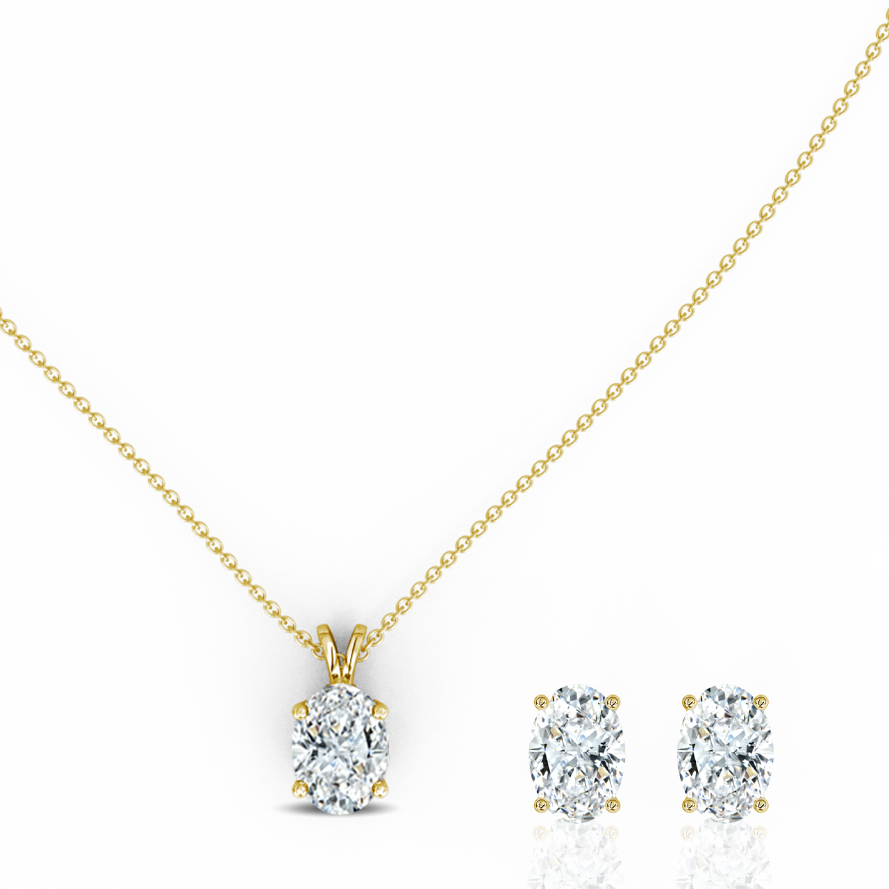 2.00ct Oval Natural Diamond Pendant set