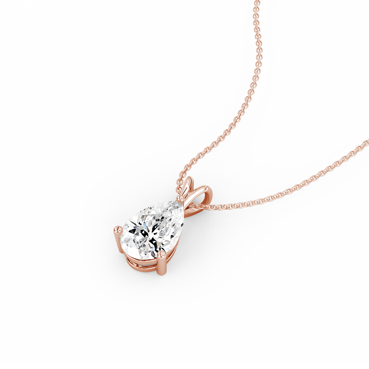 2.00ct Pear Lab Diamond Pendant