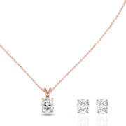 2.00ct Long Cushion Natural Diamond Pendant set