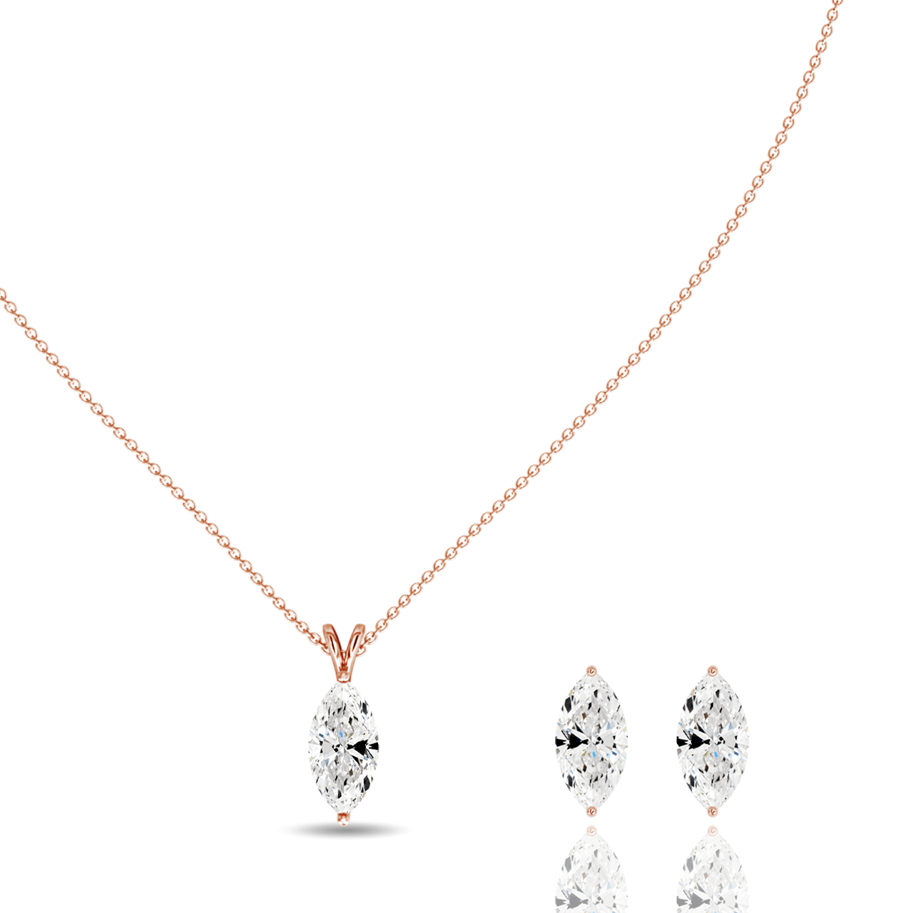 2.00ct Marquise Natural Diamond Pendant set