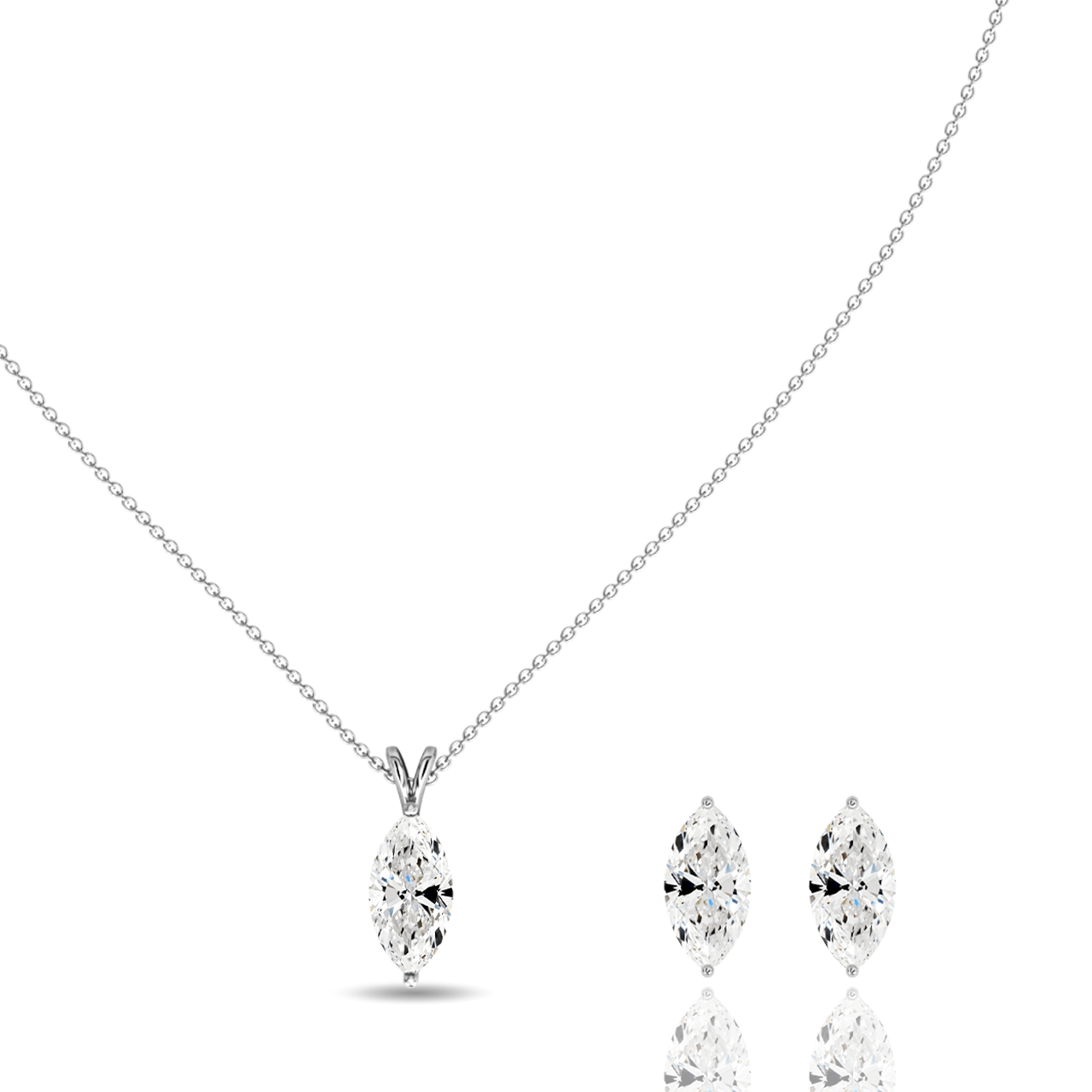 2.00ct Marquise Natural Diamond Pendant set