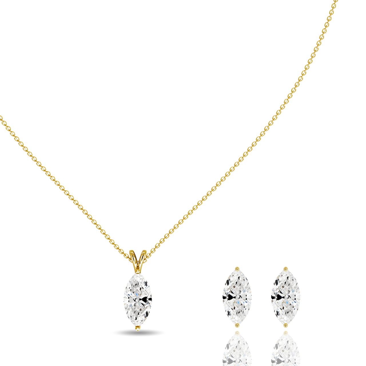 2.00ct Marquise Lab-Grown Diamond Pendant set