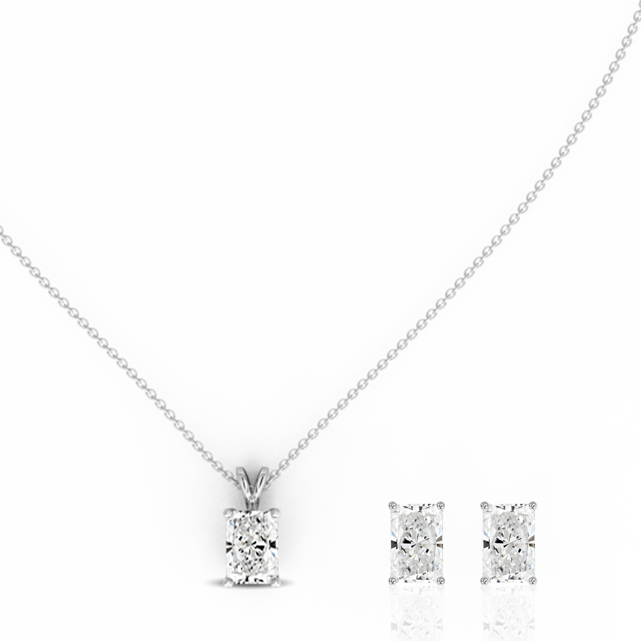 2.00ct Radiant Lab-Grown Diamond Pendant set