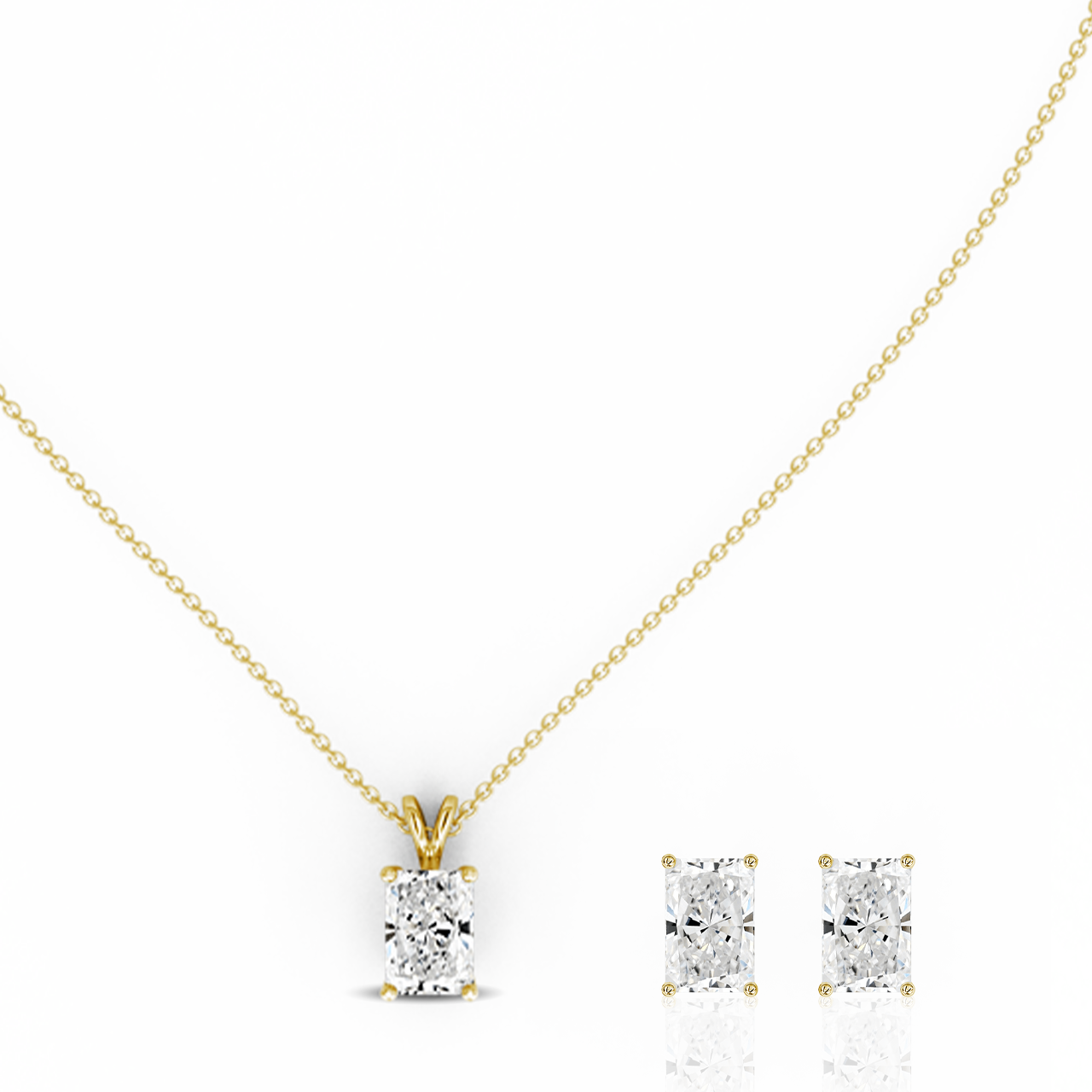 2.00ct Radiant Lab-Grown Diamond Pendant set