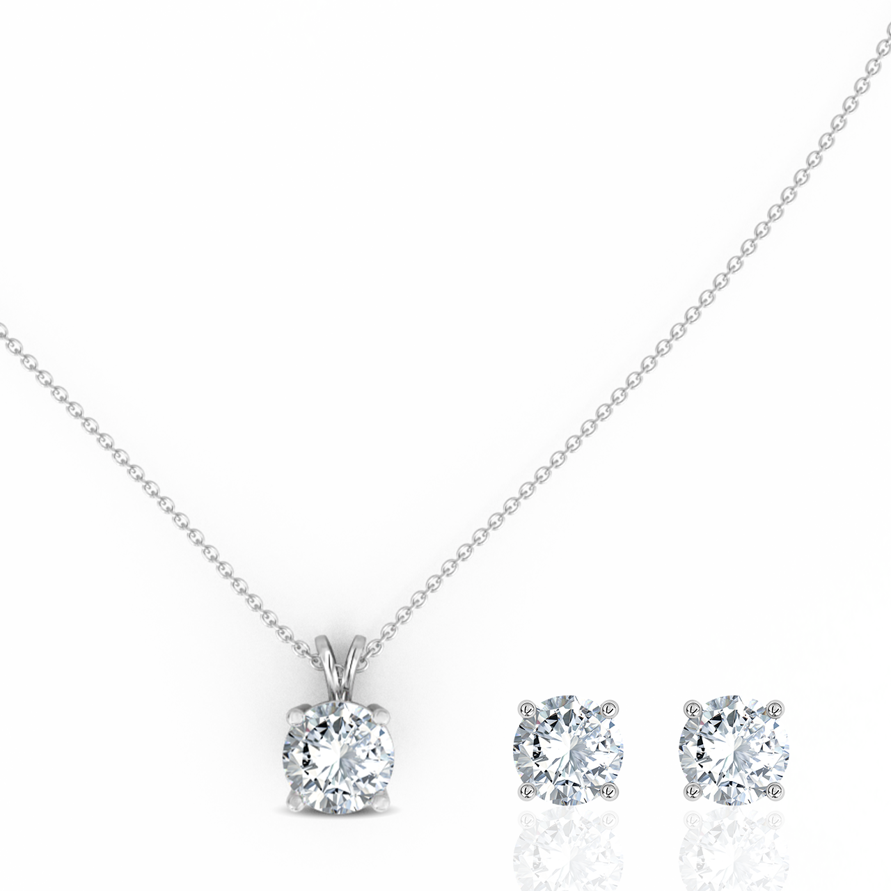 2.00ct Round Natural Diamond Pendant set