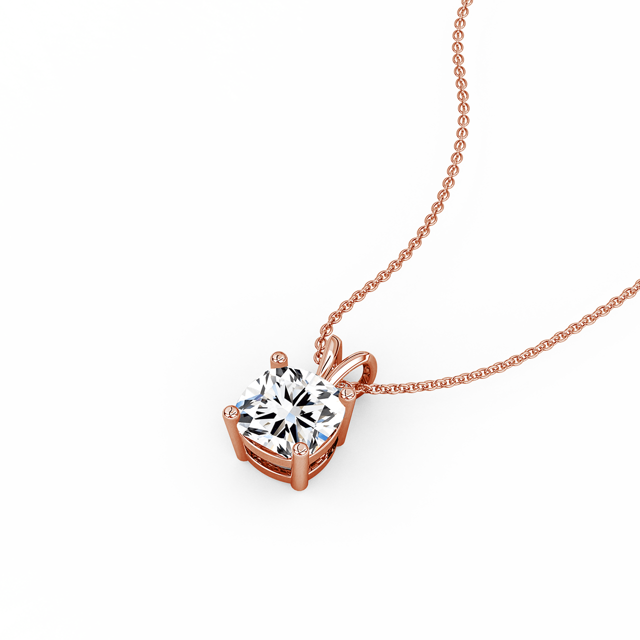 2.00ct Square Cushion Natural Diamond Pendant