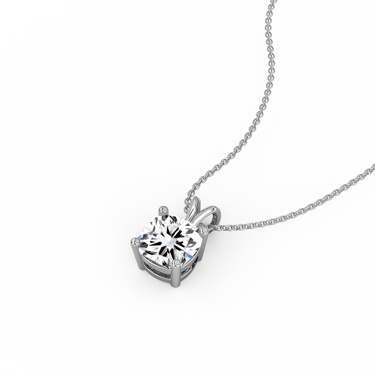 2.00ct Square Cushion Lab Diamond Pendant