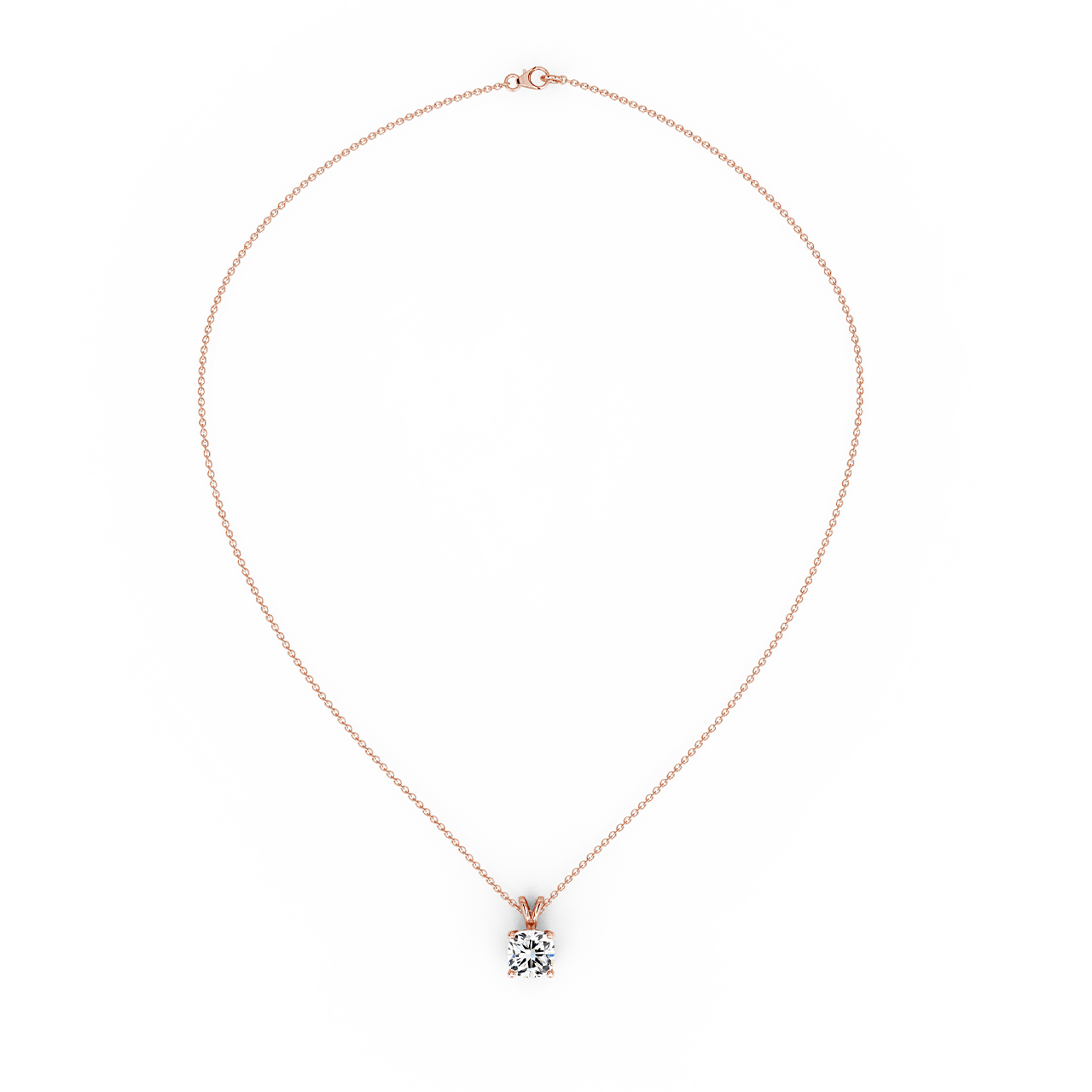 2.00ct Square Cushion Natural Diamond Pendant