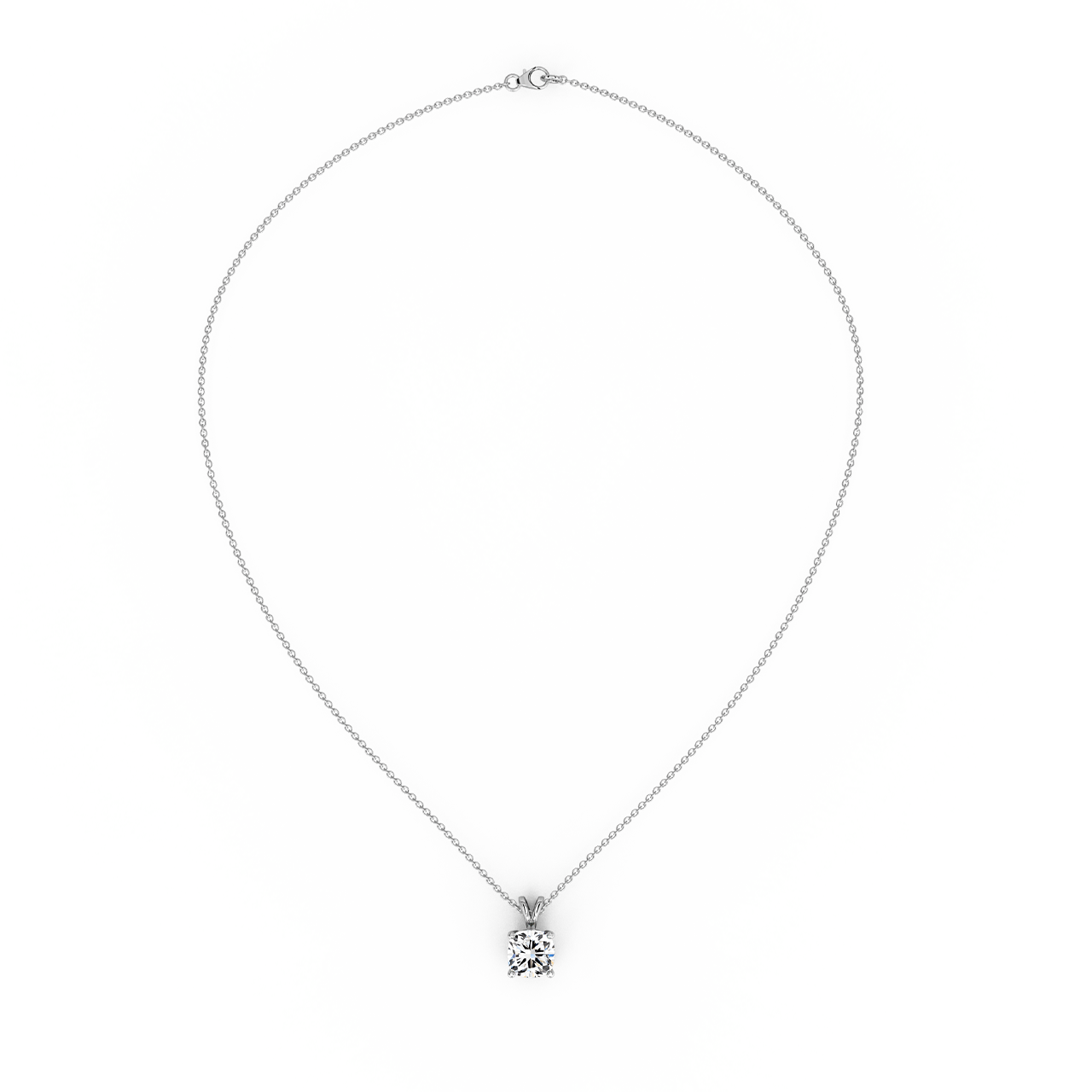 2.00ct Square Cushion Lab Diamond Pendant