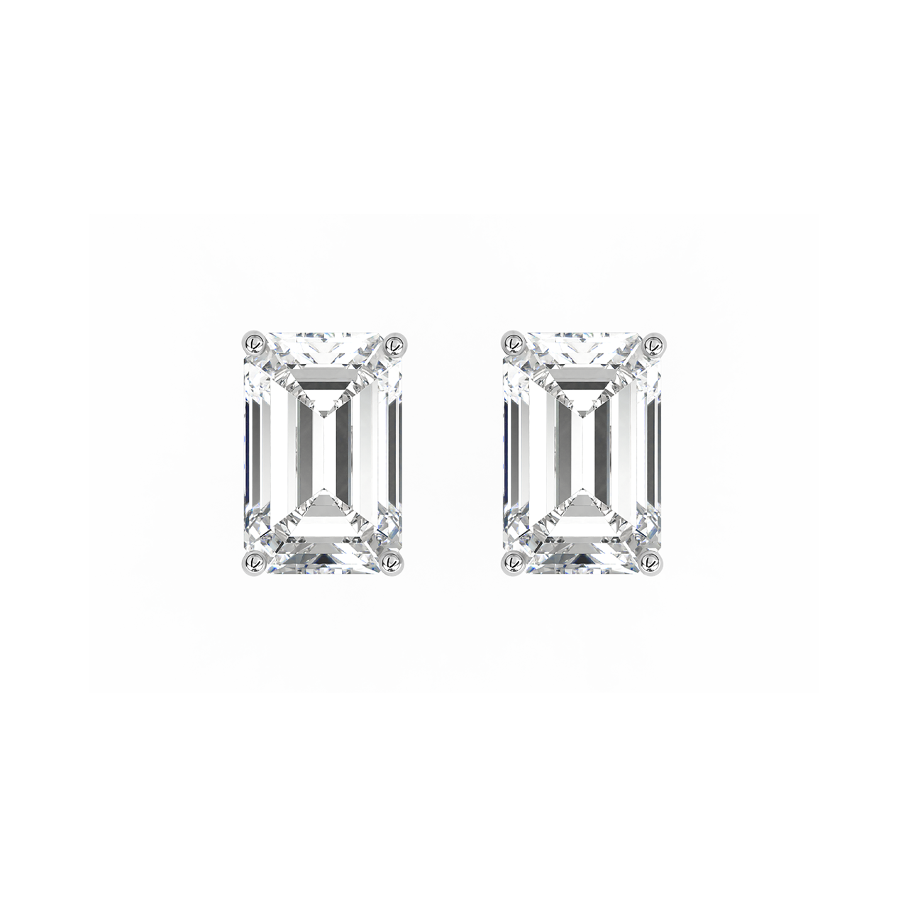 Emerald Natural Diamond Studs – 2.00ct TDW
