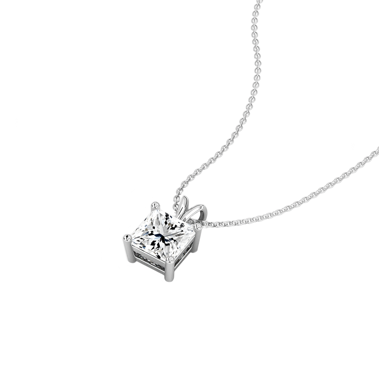 2.00ct Princess Natural Diamond Pendant