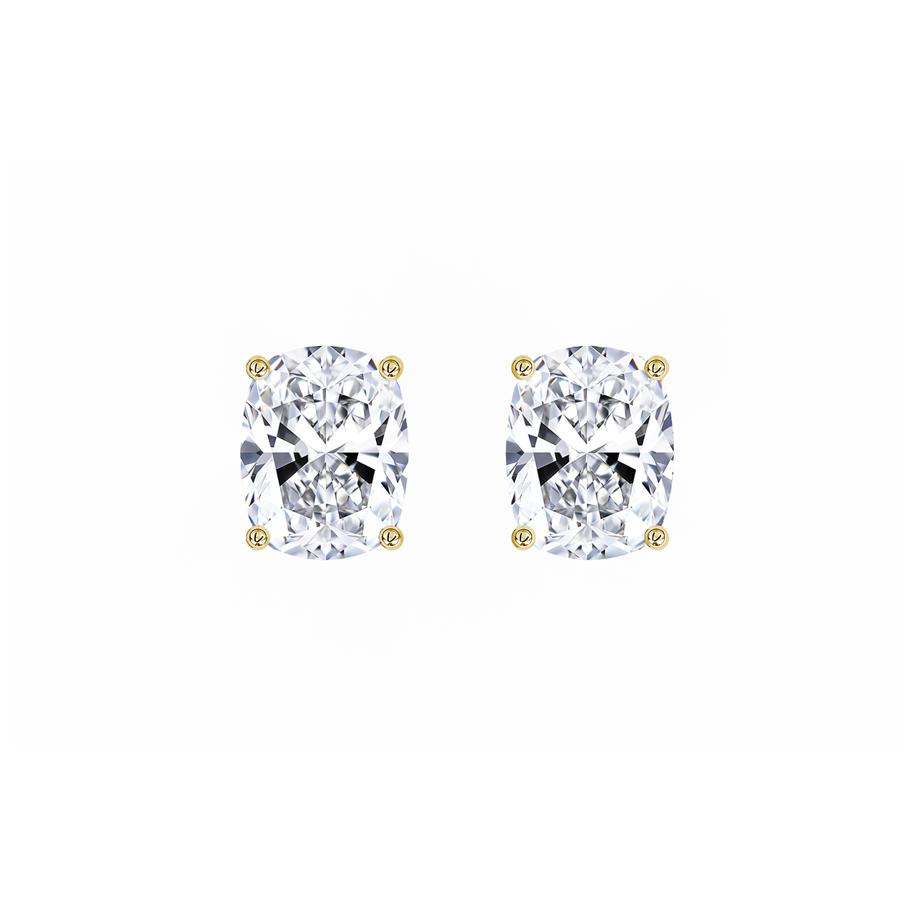 Long Cushion Lab-Grown Diamond Studs – 2.00ct TDW
