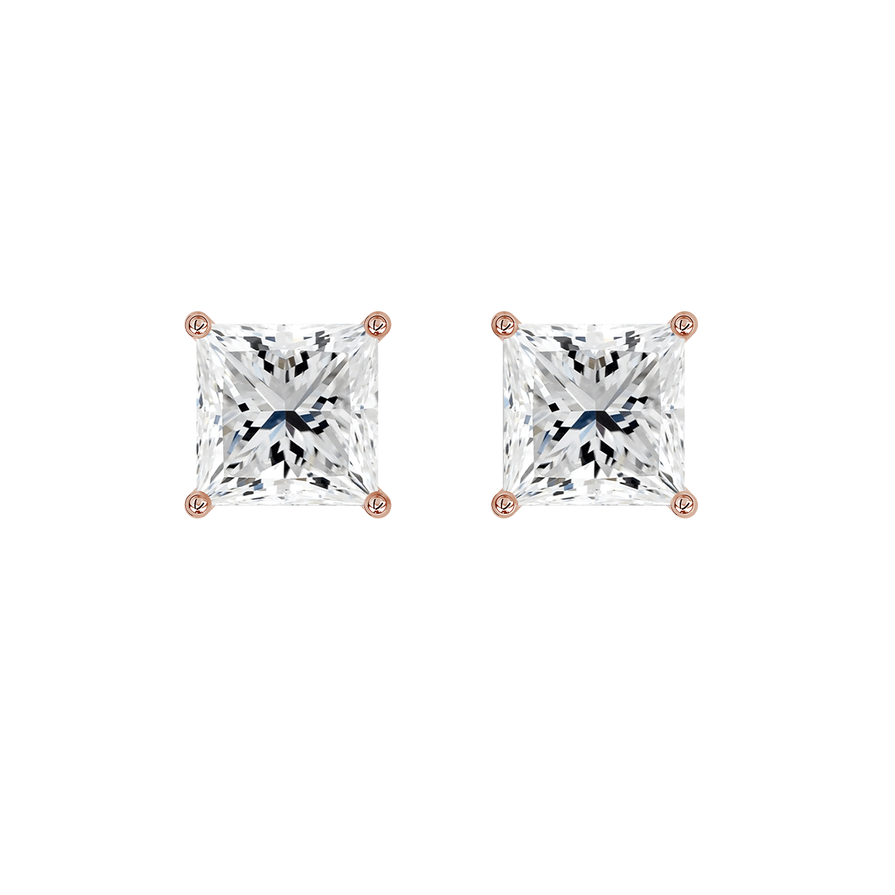 Princess Natural Diamond Studs – 2.00ct TDW