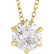 14K Yellow 1 CT Lab-Grown Diamond Solitaire 16-18' Necklace