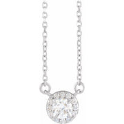 14K White 1/3 CTW Lab-Grown Diamond French-Set 16-18' Necklace