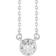 14K White 1/5 CTW Lab-Grown Diamond French-Set 16-18' Necklace