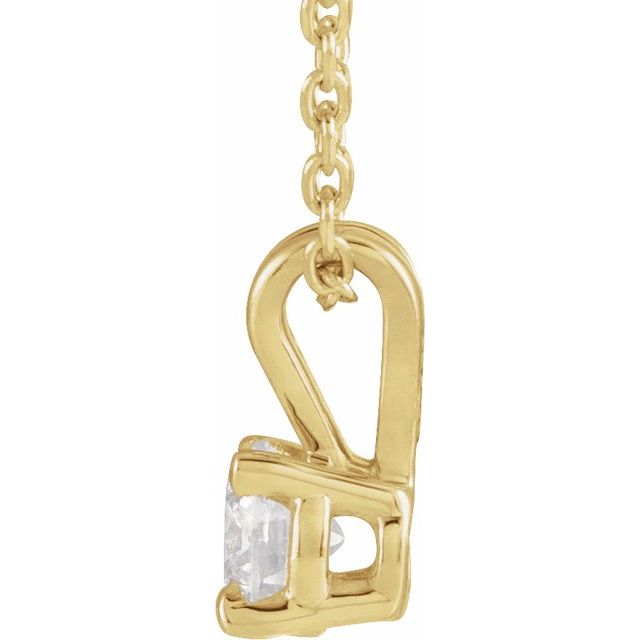 14K Yellow  1/4 CT Lab-Grown Diamond Solitaire 16-18' Necklace