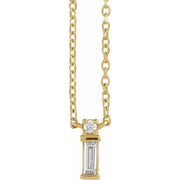 14K Yellow .07 CTW Natural Diamond Bar 18' Necklace
