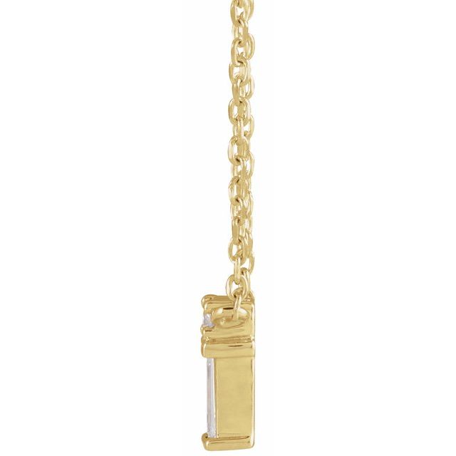 14K Yellow .07 CTW Natural Diamond Bar 18' Necklace