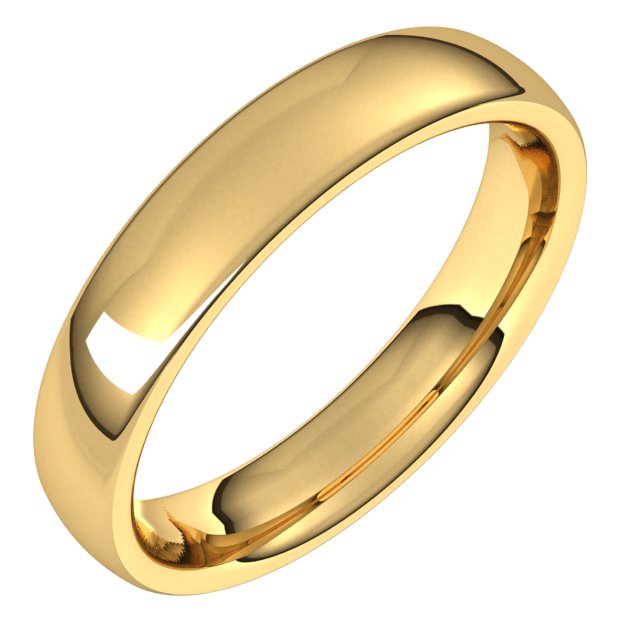 18k Yellow 4 Mm Comfort-fit European-style Band Size 10.5