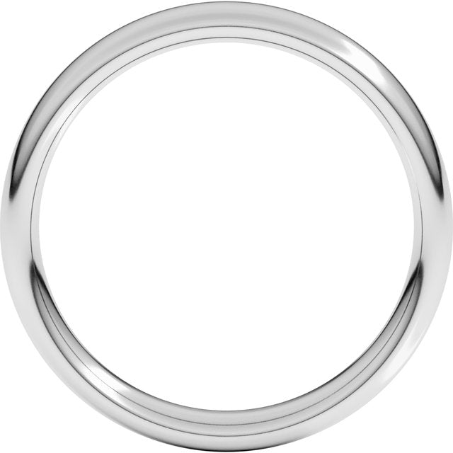 14k White 4 Mm Comfort-fit European-style Band Size 10