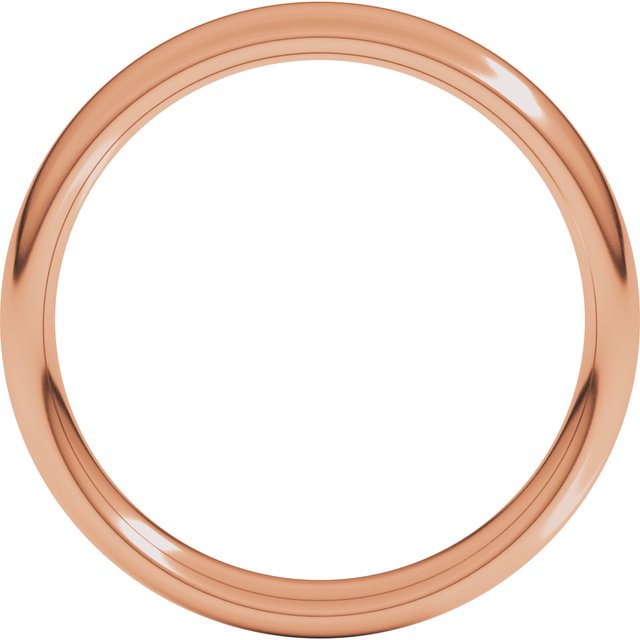 18K Rose 4 mm Comfort-Fit Standard Weight European-Style Band Size 8.5