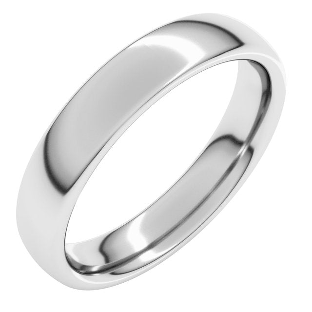 14k White 4 Mm Comfort-fit European-style Band Size 10