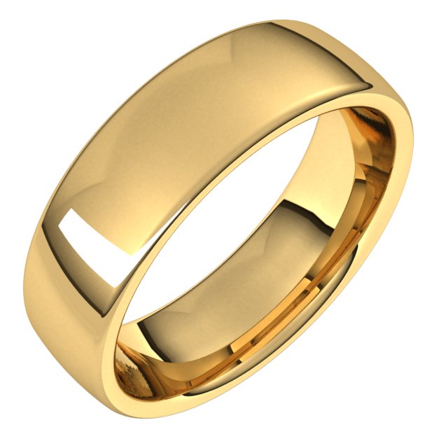 18k Yellow 6 Mm Comfort-fit European-style Band Size 11.5