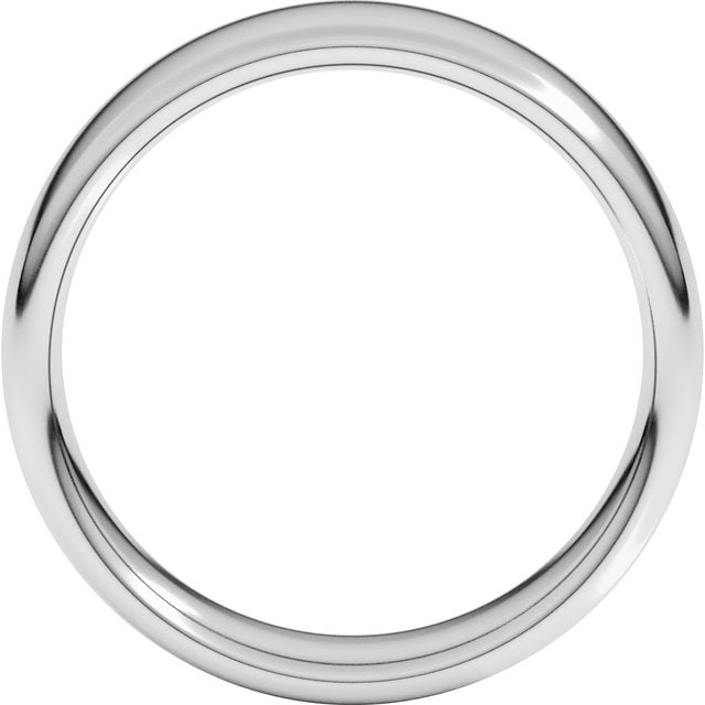 14K White 6 mm Comfort-Fit Standard Weight European-Style Band Size 10