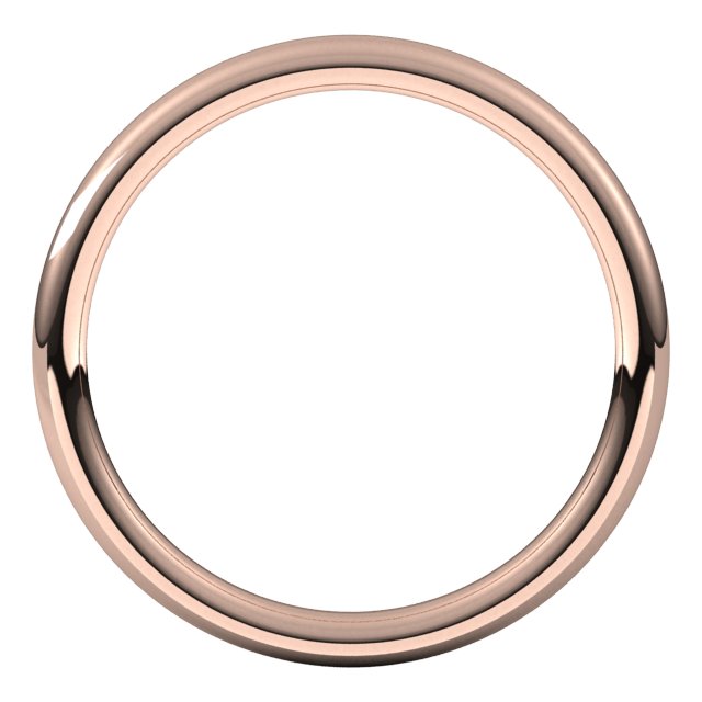 14K Rose 2 mm Comfort-Fit Standard Weight European-Style Band Size 8