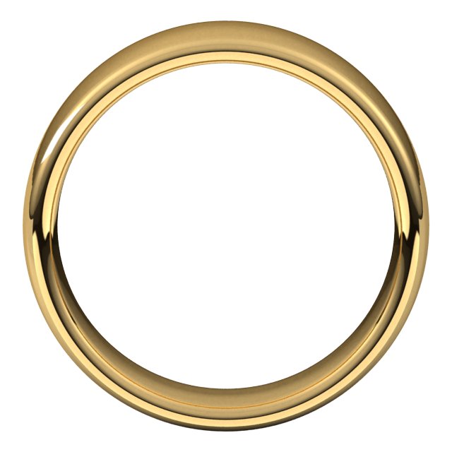 14K Yellow 7 mm Comfort-Fit Standard Weight European-Style Band Size 10