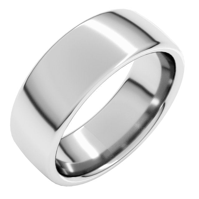 14k White 7 Mm Comfort-fit European-style Band Size 8