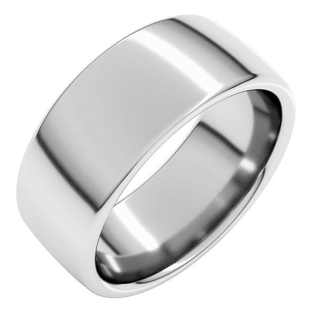 14K White 8 mm Comfort-Fit Standard Weight European-Style Band Size 11.5