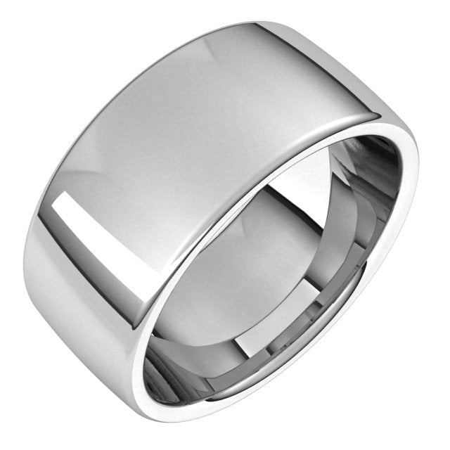 18K White 9 mm Comfort-Fit Standard Weight European-Style Band Size 10