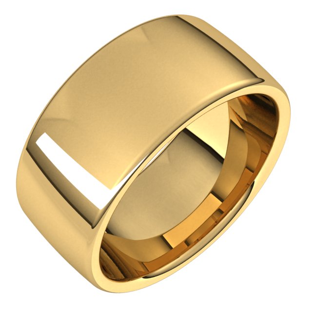 14k Yellow 9 Mm Comfort-fit European-style Band Size 7