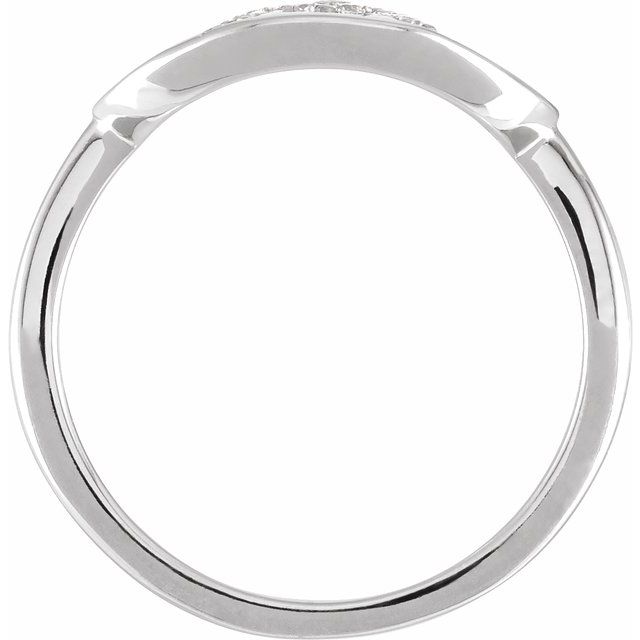 14K White 1/10 CTW Natural Diamond Initial A Ring