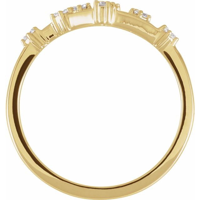 14K Yellow 1/6 CTW Natural Diamond Gemini Constellation Ring