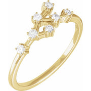 14K Yellow 1/5 CTW Natural Diamond Cancer Constellation Ring