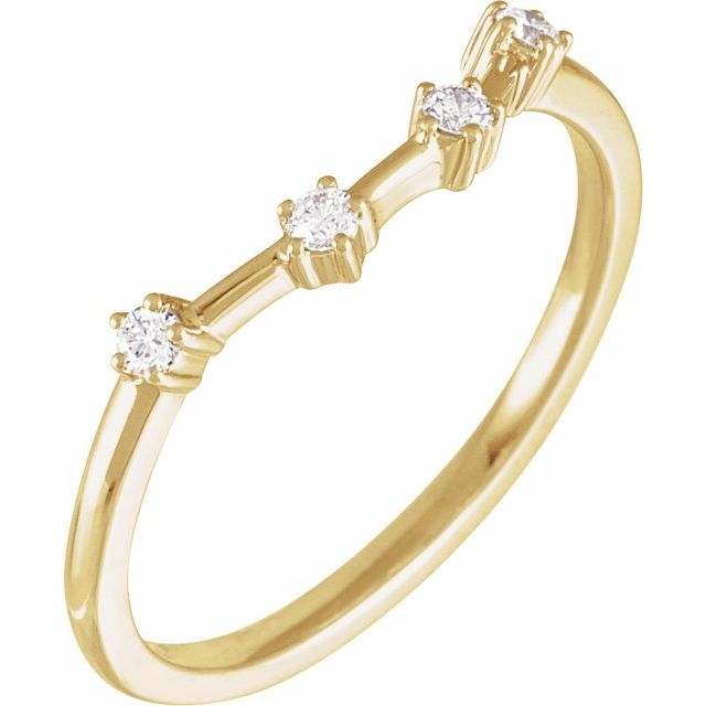 14K Yellow 1/10 CTW Natural Diamond Aquarius Constellation Ring