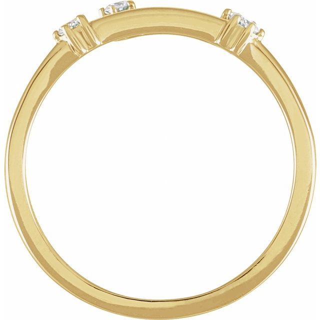 14K Yellow 1/10 CTW Natural Diamond Aries Constellation Ring