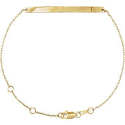 14K Yellow Engravable Skinny Bar 6 1/2-7 1/2' Bracelet