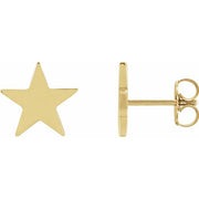 14k Yellow 6.2 Mm Star Friction Post & Back Earrings
