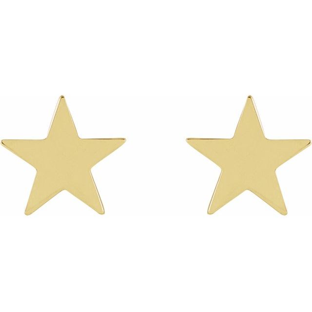 14K Yellow 6.2 mm Star 4mm/5mm Press Fit Earring