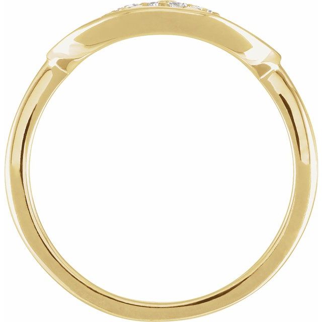 14K Yellow 1/10 CTW Natural Diamond Initial A Ring