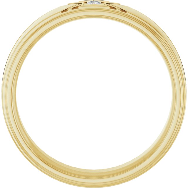 14K Yellow .03 CT Natural Diamond Band Size 8