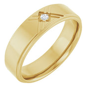 14K Yellow .03 CT Natural Diamond Band Size 8