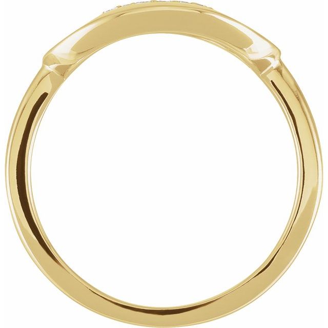14K Yellow .08 CTW Natural Diamond Initial C Ring