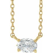 14K Yellow 1/2 CTW Lab-Grown Diamond Solitaire 16-18' Necklace